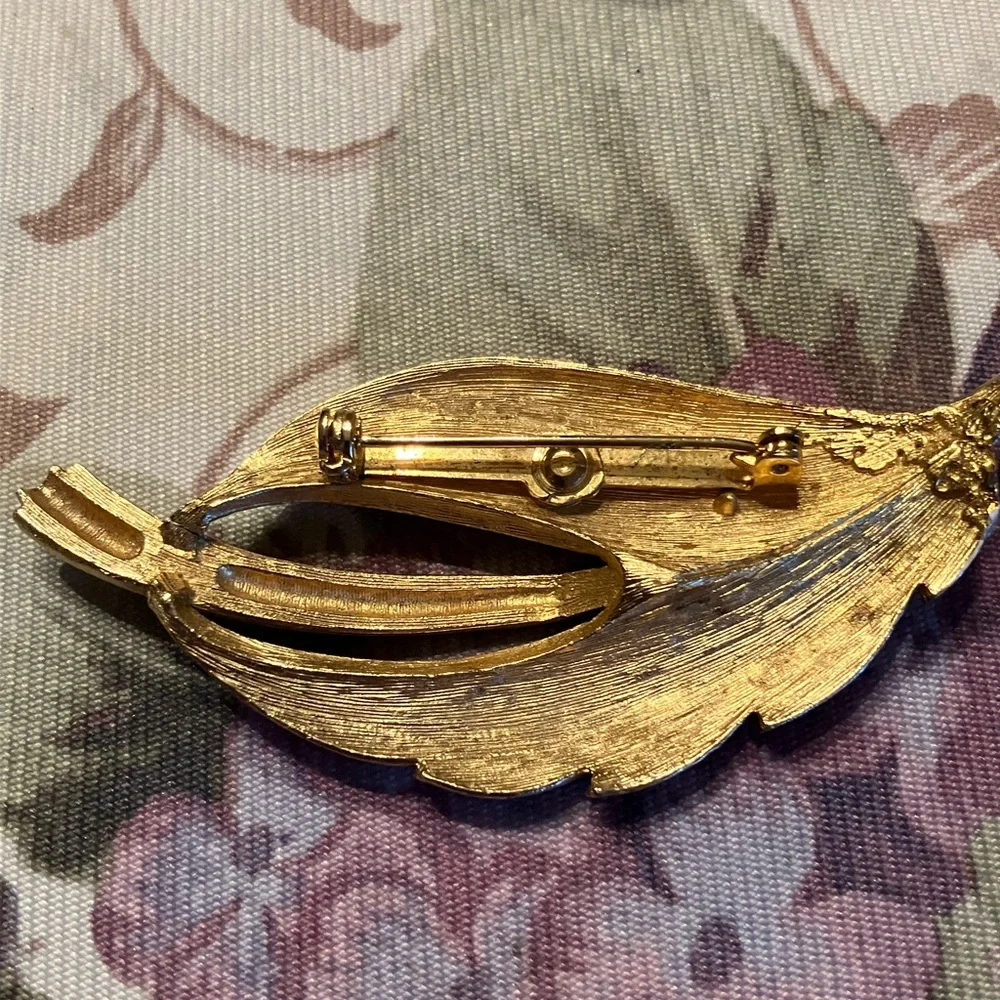 KOREAN STAMPED VINTAGE GOLD NECKLACE AND MATCHED BROOCH EARLY PIECE - Picture 10 of 16